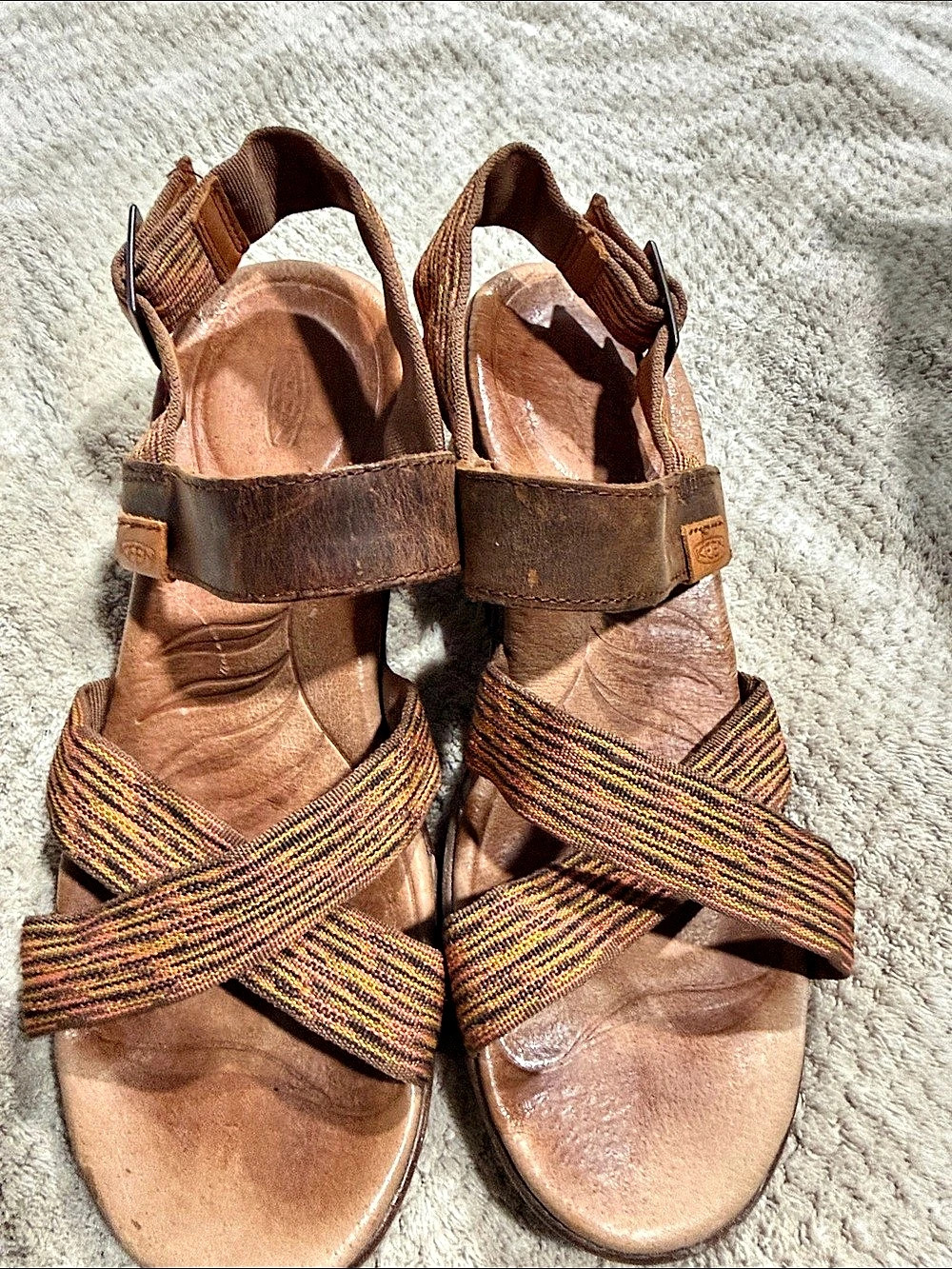 KEEN Skyline Wedge Sandal Strappy Sandals Brown & Orange